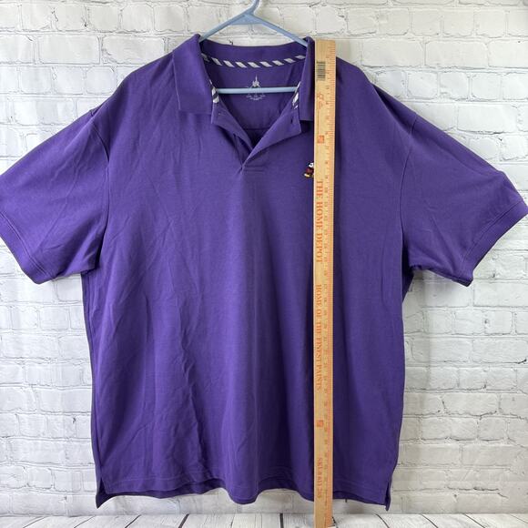 Disney Parks Polo Shirt 2XL Purple Mickey Mouse Embroidered Logo Casual Mens - Picture 4 of 9